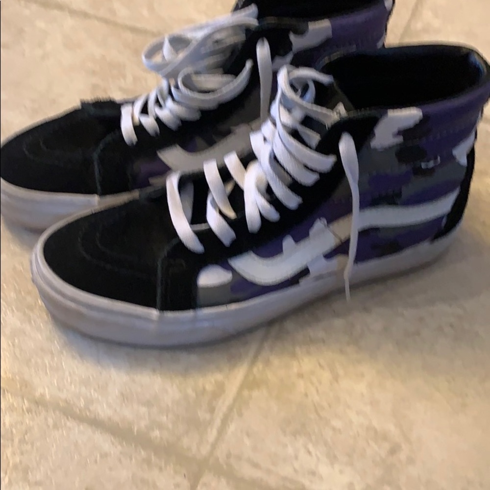 purple camo high top vans